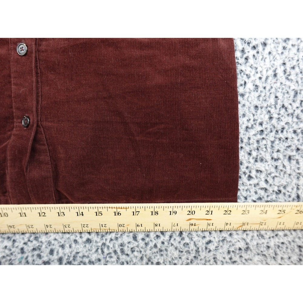 UNTUCKit Cora Dress Womens 10 Brown Burgundy Corduroy Button Front 42166 - Picture 8 of 13